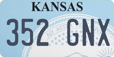 KS license plate 352GNX