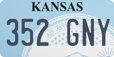 KS license plate 352GNY