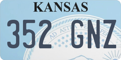 KS license plate 352GNZ
