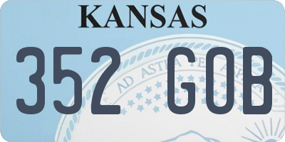 KS license plate 352GOB