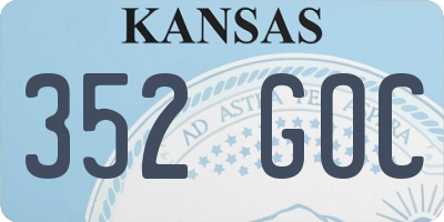 KS license plate 352GOC
