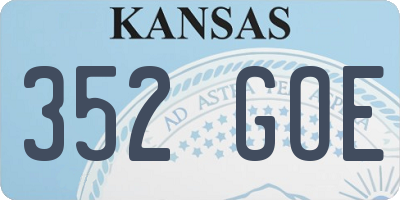 KS license plate 352GOE