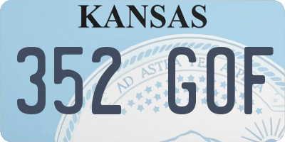 KS license plate 352GOF