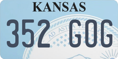 KS license plate 352GOG
