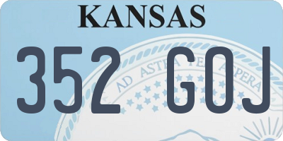 KS license plate 352GOJ