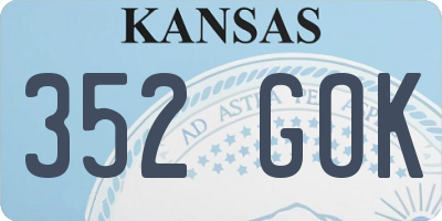KS license plate 352GOK