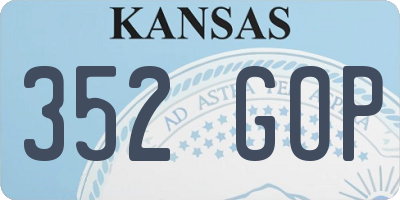 KS license plate 352GOP