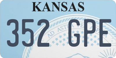 KS license plate 352GPE