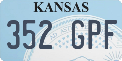 KS license plate 352GPF