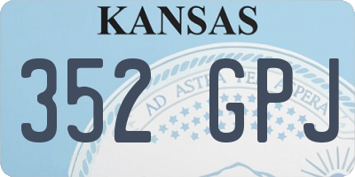 KS license plate 352GPJ