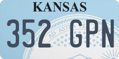 KS license plate 352GPN