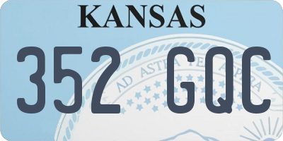 KS license plate 352GQC