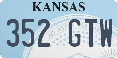 KS license plate 352GTW