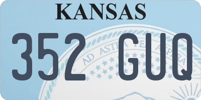 KS license plate 352GUQ