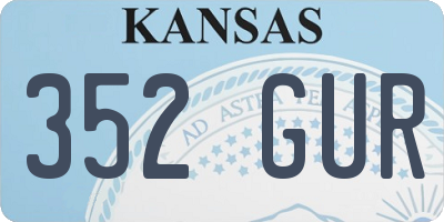 KS license plate 352GUR