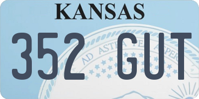 KS license plate 352GUT