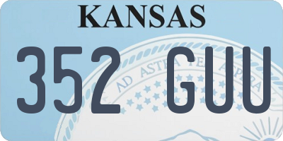 KS license plate 352GUU
