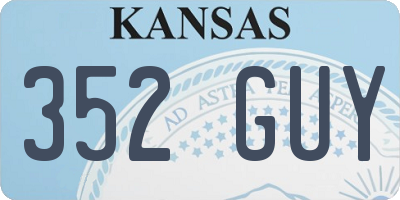 KS license plate 352GUY