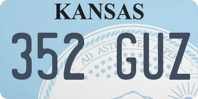 KS license plate 352GUZ