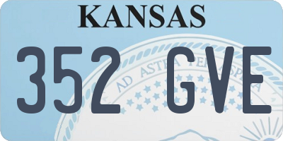KS license plate 352GVE