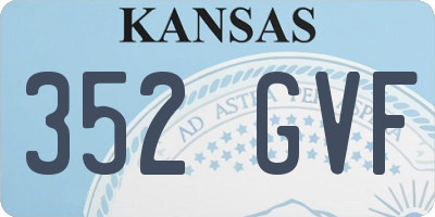 KS license plate 352GVF