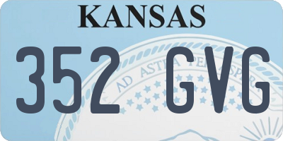 KS license plate 352GVG