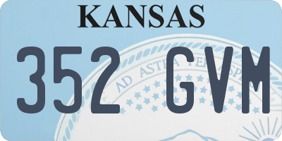 KS license plate 352GVM