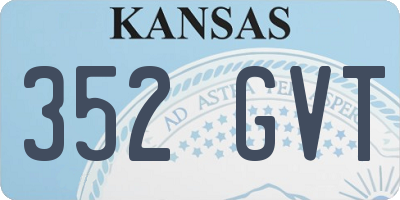 KS license plate 352GVT