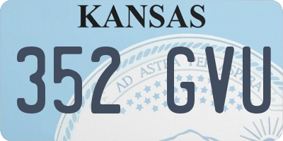 KS license plate 352GVU
