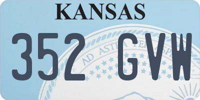 KS license plate 352GVW