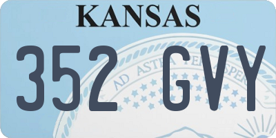 KS license plate 352GVY