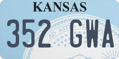 KS license plate 352GWA