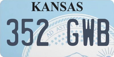 KS license plate 352GWB