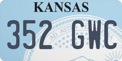 KS license plate 352GWC