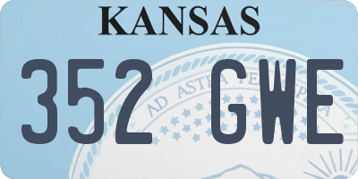 KS license plate 352GWE
