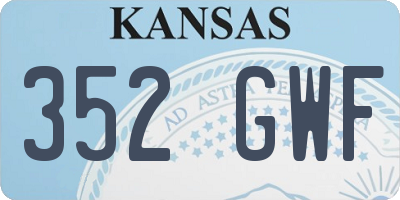 KS license plate 352GWF