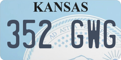 KS license plate 352GWG