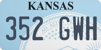 KS license plate 352GWH