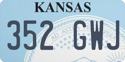 KS license plate 352GWJ