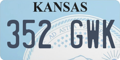 KS license plate 352GWK