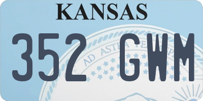 KS license plate 352GWM
