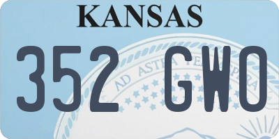 KS license plate 352GWO