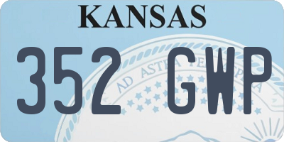 KS license plate 352GWP