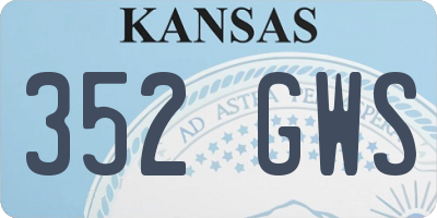 KS license plate 352GWS
