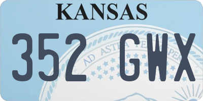 KS license plate 352GWX