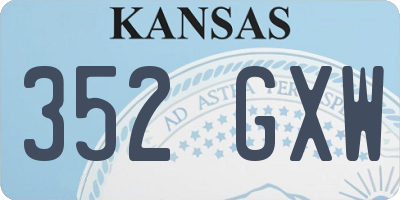 KS license plate 352GXW