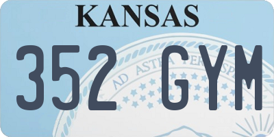 KS license plate 352GYM