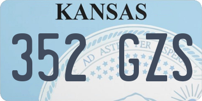 KS license plate 352GZS