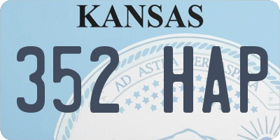 KS license plate 352HAP