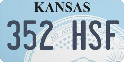 KS license plate 352HSF